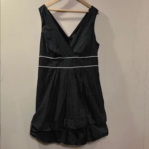 Torrid Black and White Polka Dot V-Neck Dress